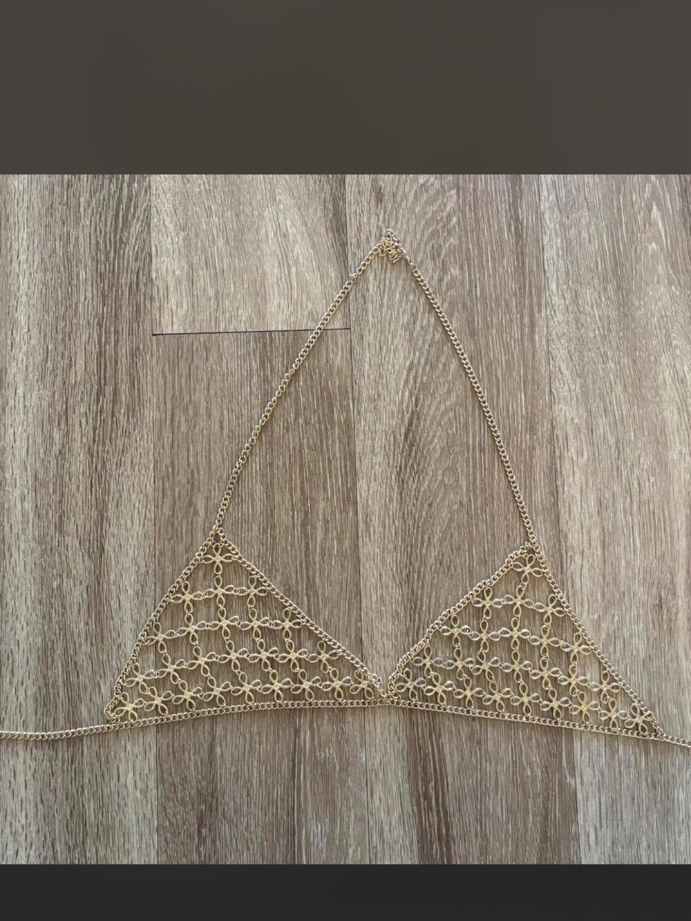 Urban Outfitters gold chain triangle bralette